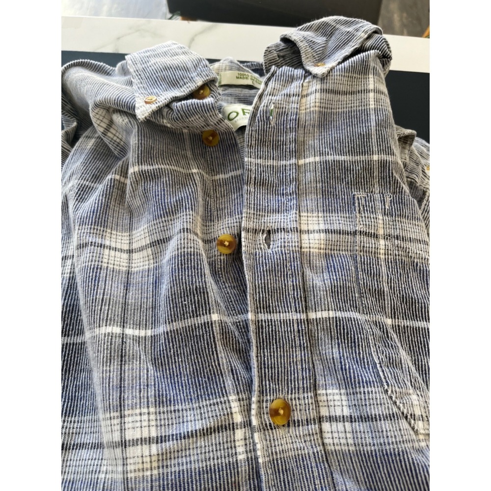 Orvis Men's Button Down Shirt Long Sleeve Courderoy type material L